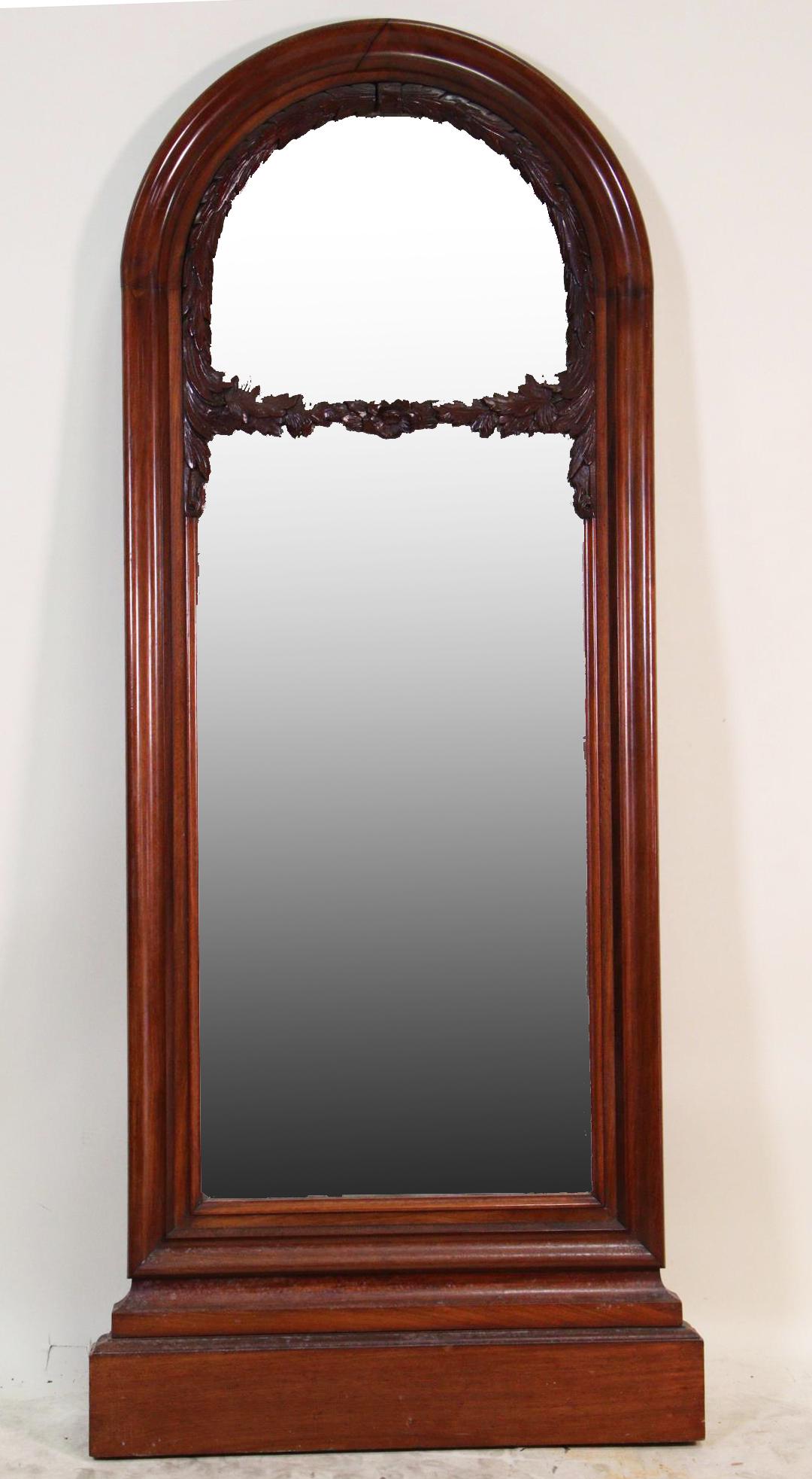 19th CENTURY MAHOGANY FRAMED MIRROR (1 of 3)