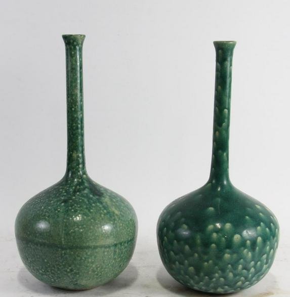 PAIR OF CHINESE BOTTLE NECK VASES (1 of 5)