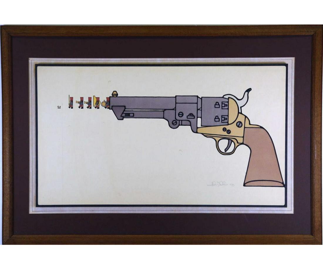 JOHN DELULIO "NAVY COLT" AP SILKSCREEN, 1970: JOHN DELULIO "NAVY COLT" ARTIST PROOF, SILKSCREEN, CIRCA 1970. John Delulio (March 1938-October 2017) was born in Connecticut and after serving in the Navy attended New York Prat Institute and Chicago