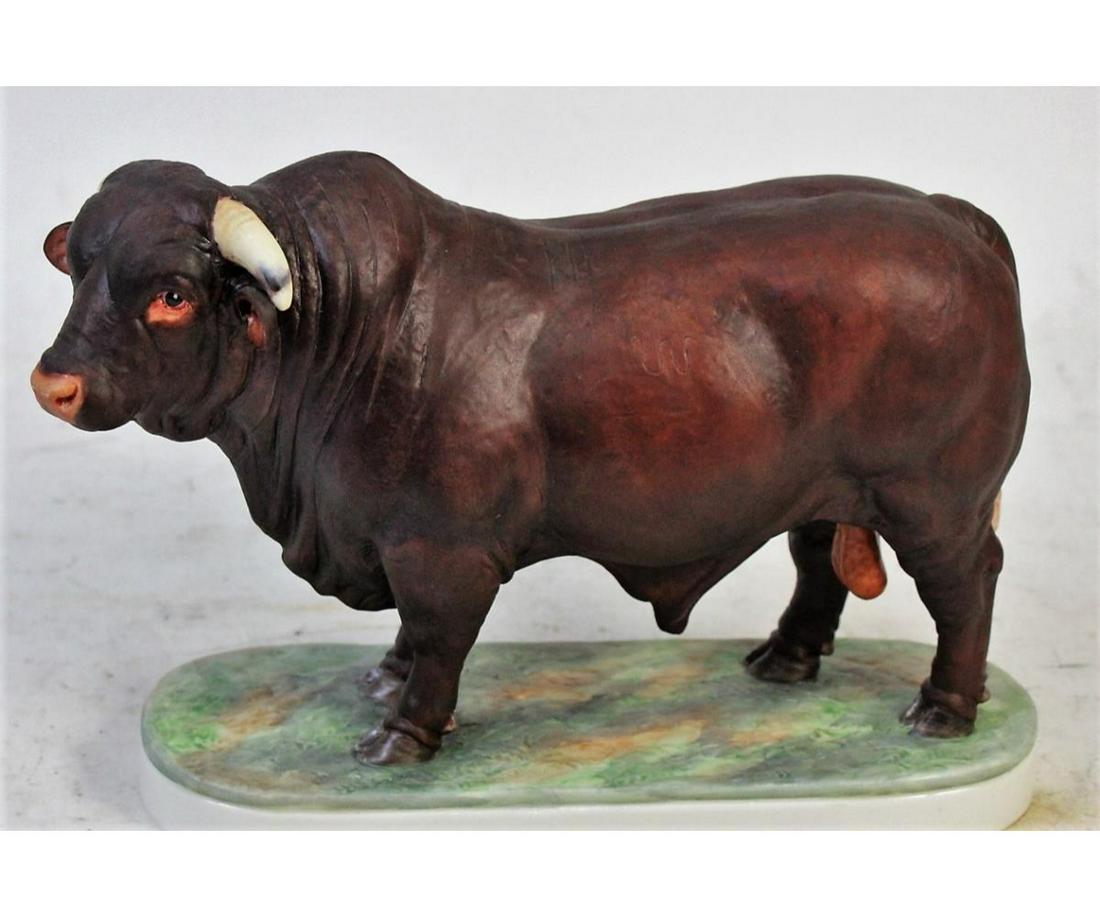 ROYAL WORCESTER PORCELAIN SANTA GERTRUDIS BULL: ROYAL WORCESTER PORCELAIN SANTA GERTRUDIS BULL - #7 OF 100 - SOLD BY NEIMAN MARCUS. Height: 8 in. by Width: 3.5 in. by Depth: 9 in.