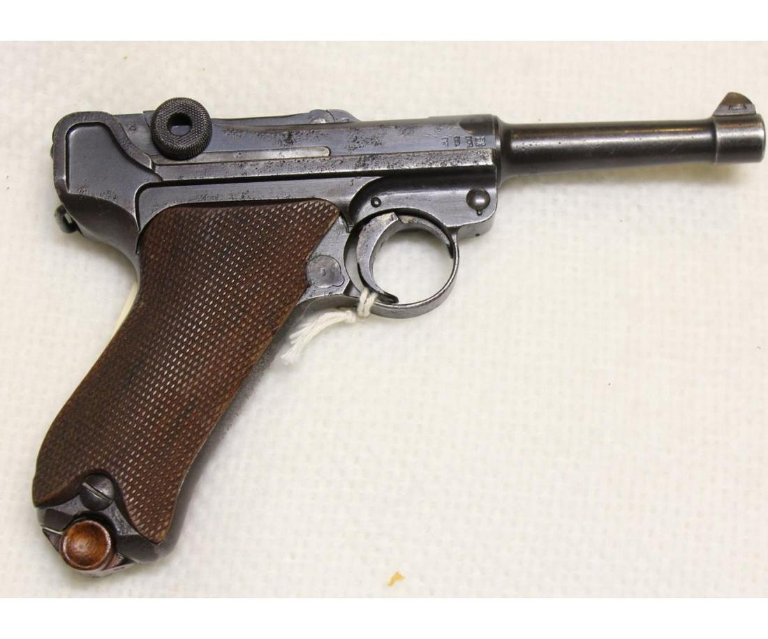1912 GERMAN ERFURT P08 LUGER 9MM PISTOL: 1912 GERMAN ERFURT P08 LUGER 9MM PISTOL - ALL NUMBERS MATCHINGCALIBER: 9MM;SERIAL NUMBER: 9659;USED FIREARM - INCLUDES ONE MAG(L1710)