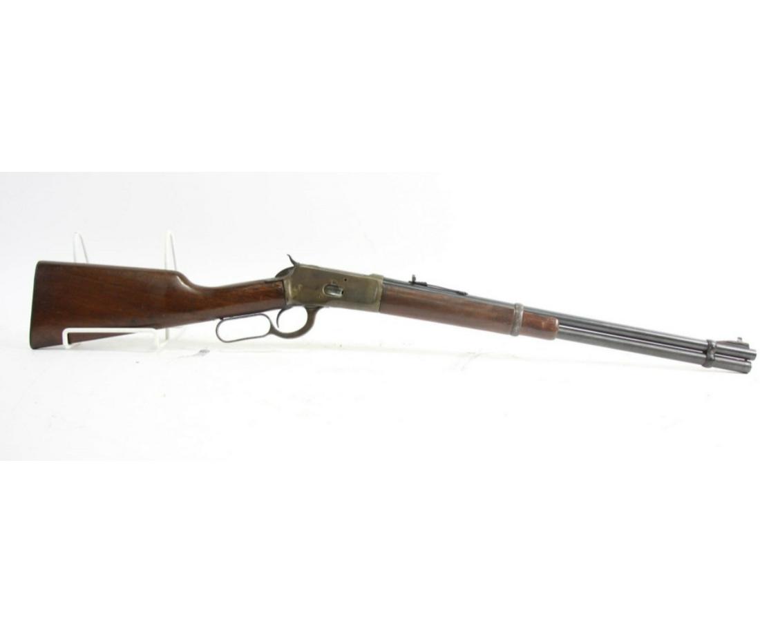 WINCHESTER 1894 .44-40 LEVER CARBINE (USED): WINCHESTER 1894 .44-40 LEVER ACTION CARBINE RIFLE - NEWER MODEL 94 PROOF STEEL 20in BARREL ON ORIGINAL 1894 RECEIVER (MISSING SADDLE RING), WALNUT STOCK CALIBER: .44-40;