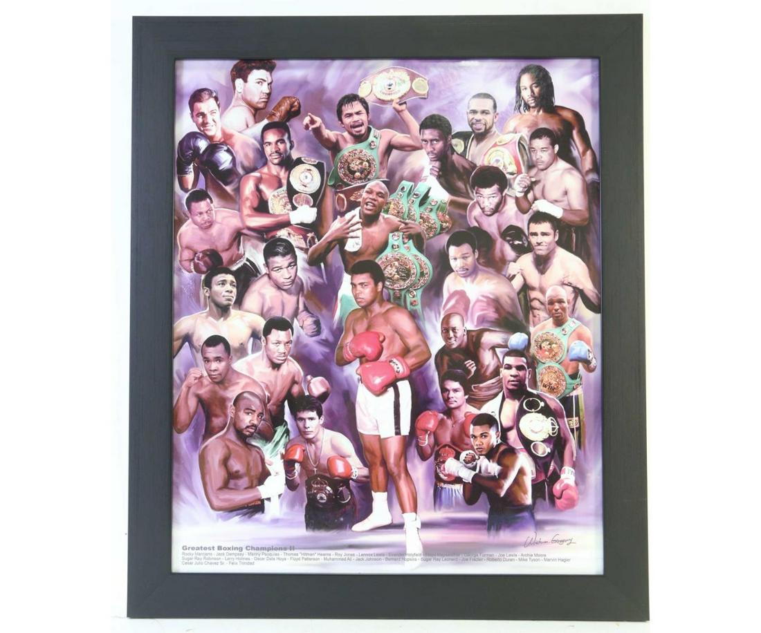 FRAMED GREATEST BOXING CHAMPS IN THE WORLD POSTER: FRAMED GREATEST BOXING CHAMPS IN THE WORLD POSTER Height: 27.5 in. by Width: 23