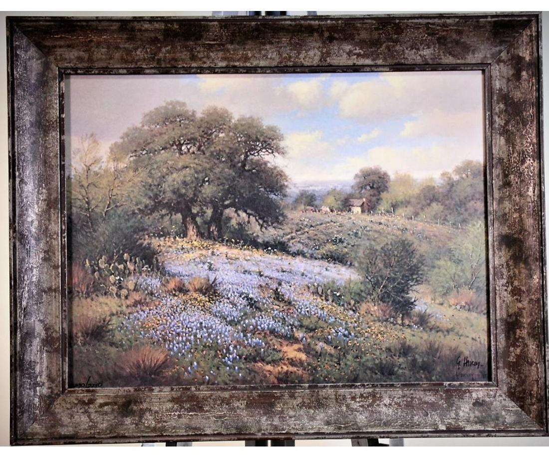 G. HARVEY LANDSCAPE SIGNED PRINT: G. HARVEY (TEXAS, 1933-2017) LANDSCAPE SIGNED PRINT. Height: 21.5 in. by Width: 27 in.