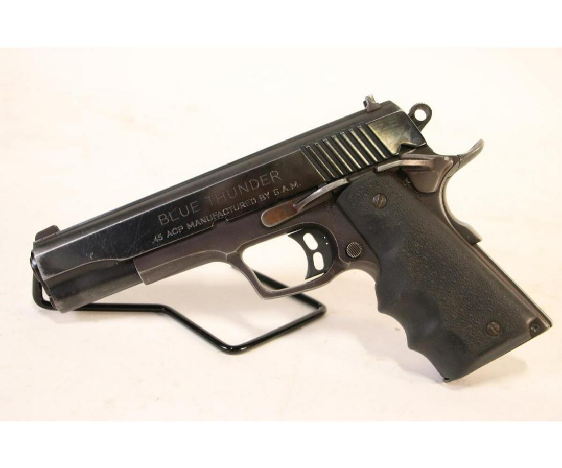 CAI SAM BLUE THUNDER .45ACP PISTOL (USED): USED CAI SAM BLUE THUNDER .45ACP PISTOLCALIBER: .45ACP;SERIAL NUMBER: CAIBT0292;USED FIREARM - INCLUDES ONE MAG(L2007)