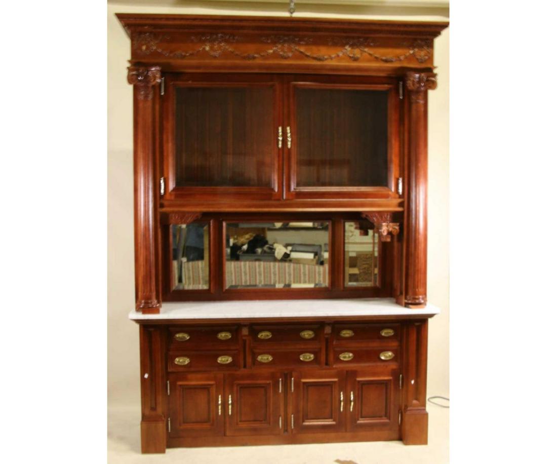 MONUMENTAL BAR CABINET: MONUMENTAL BAR CABINET. Height: 105 in. by Width: 73 in. by Depth: 20 in.