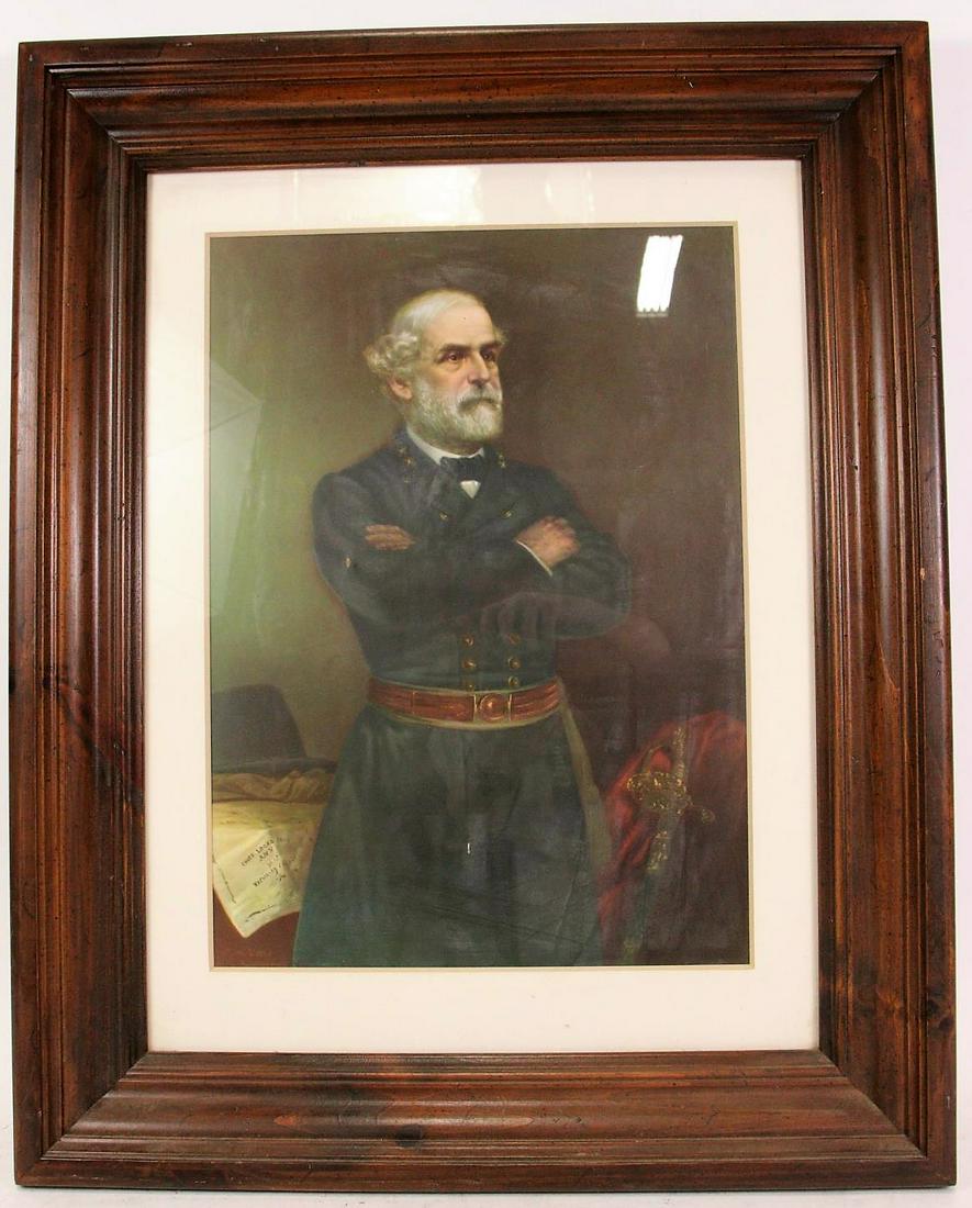ANTIQUE FRAMED ROBERT E. LEE MEZZOTINT: ANTIQUE FRAMED ROBERT E. LEE MEZZOTINT