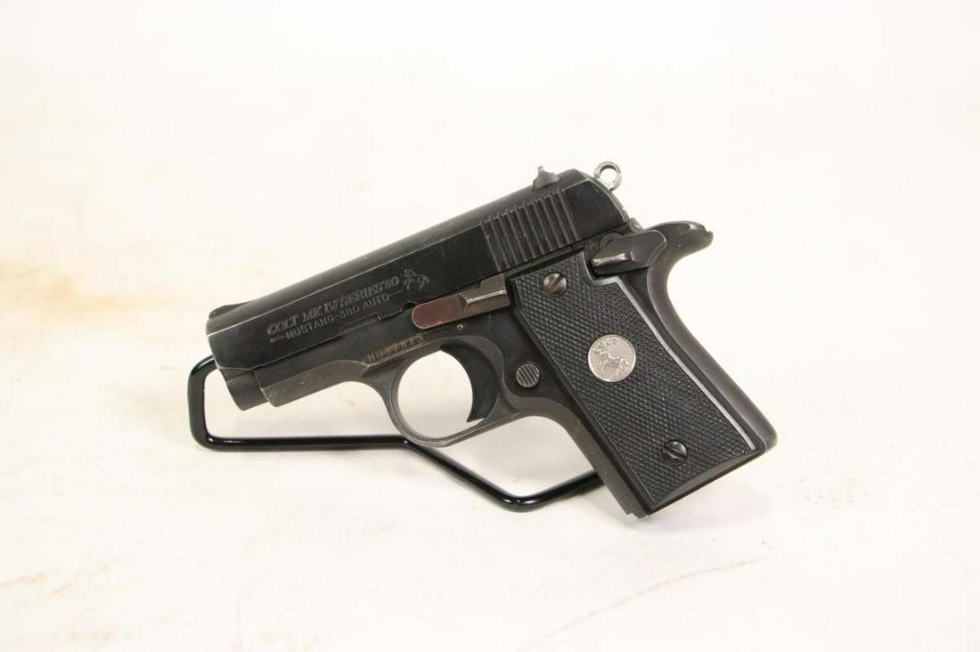 COLT MUSTANG MKIV SERIES 80 .380ACP POCKET PISTOL: USED COLT MUSTANG MKIV SERIES 80 .380ACP POCKET PISTOL CALIBER: .380ACP; SERIAL NUMBER: MU37043; USED FIREARM - INCLUDES ONE MAG(L2122)