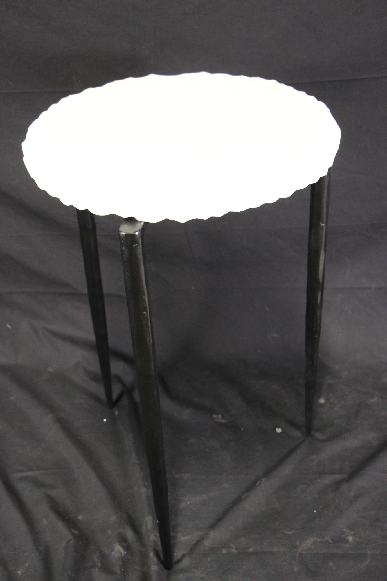 ROUND MARBLE TOP SIDE TABLE (1 of 2)
