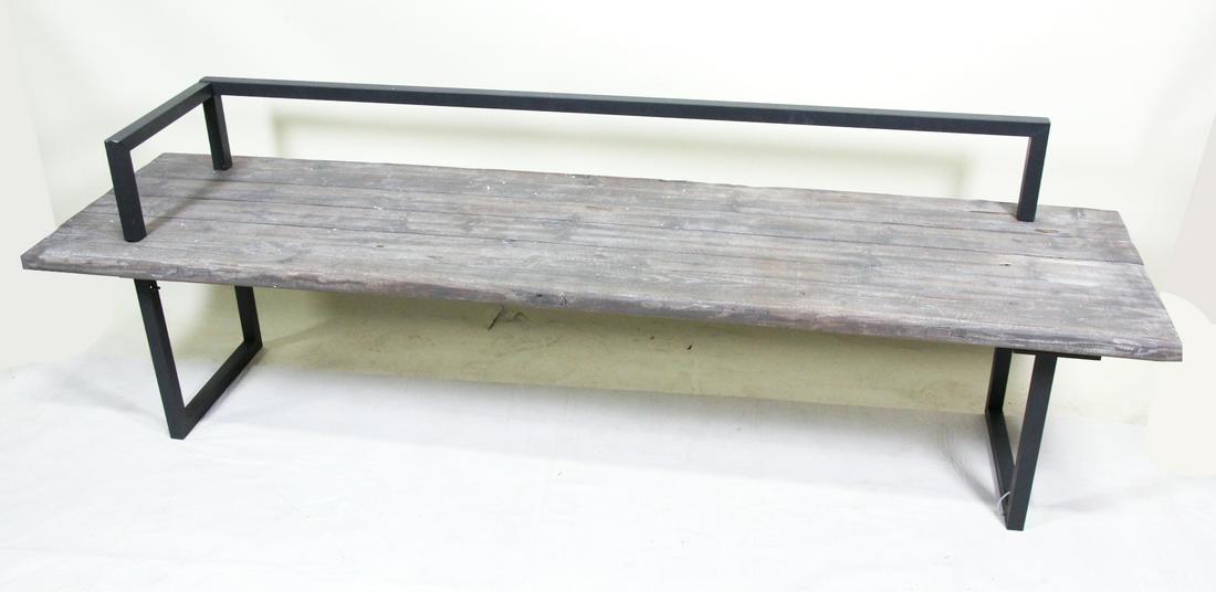 CONTEMPORARY WOOD AND METAL BENCH (1 of 4)