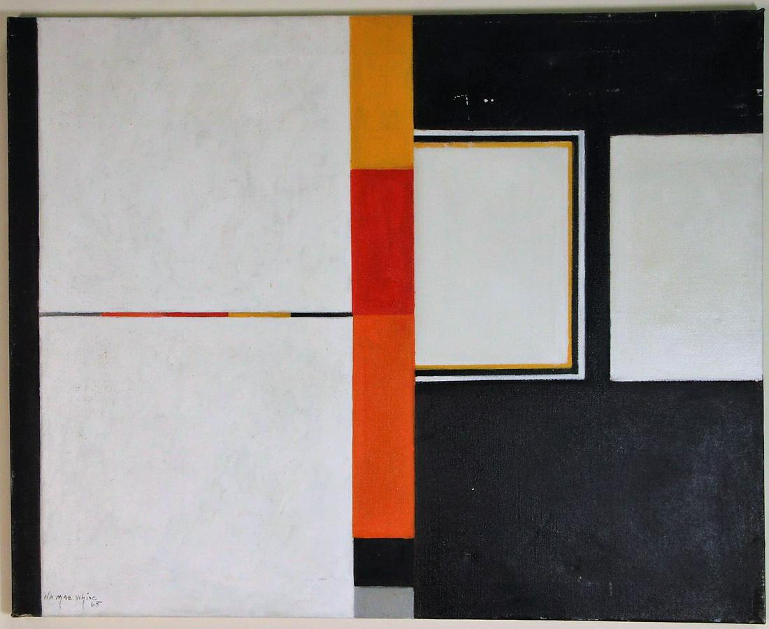 ILA MAE WHITE ABSTRACT ACRYLIC ON CANVAS, 1965 (1 of 2)