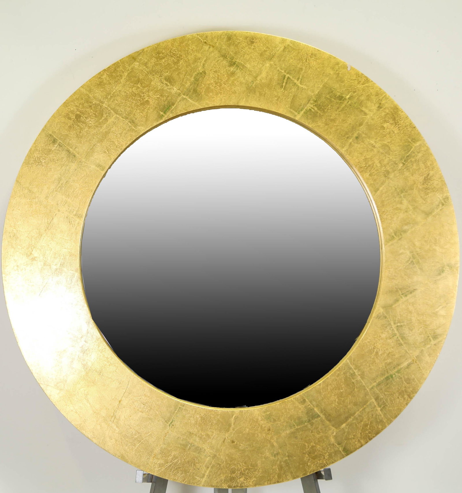 CONTEMPORARY GOLD LEAF FRAMED BEVELED GLASS MIRROR (1 of 3)