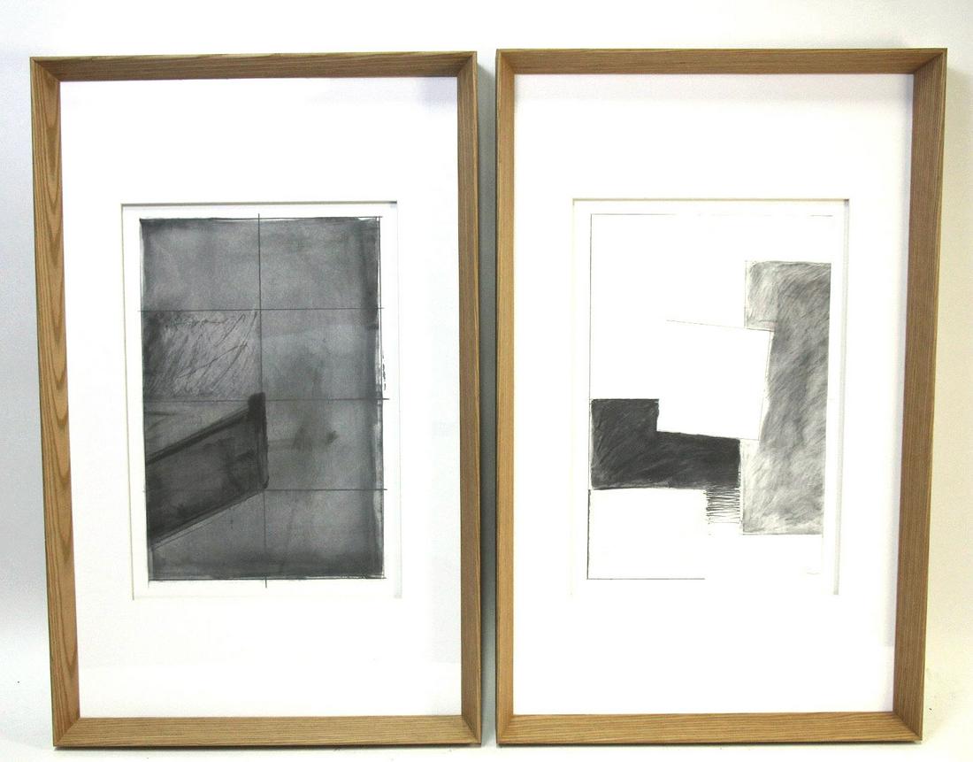 PAIR OF FRAMED CONTEMPORARY ABSTRACTS (1 of 16)