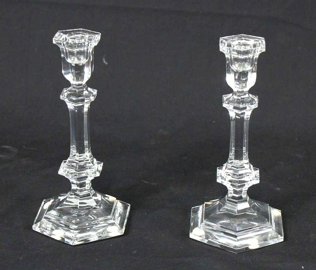 PAIR OF BACCARAT CRYSTAL CANDLESTICKS (1 of 3)