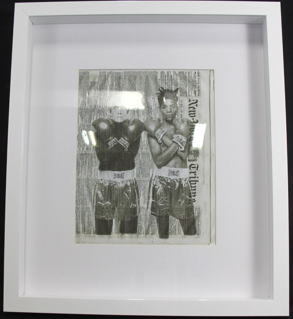 "WARHOL & BASQUIAT" ON NEW YORK TRIBUNE PHOTOLITHO (1 of 2)