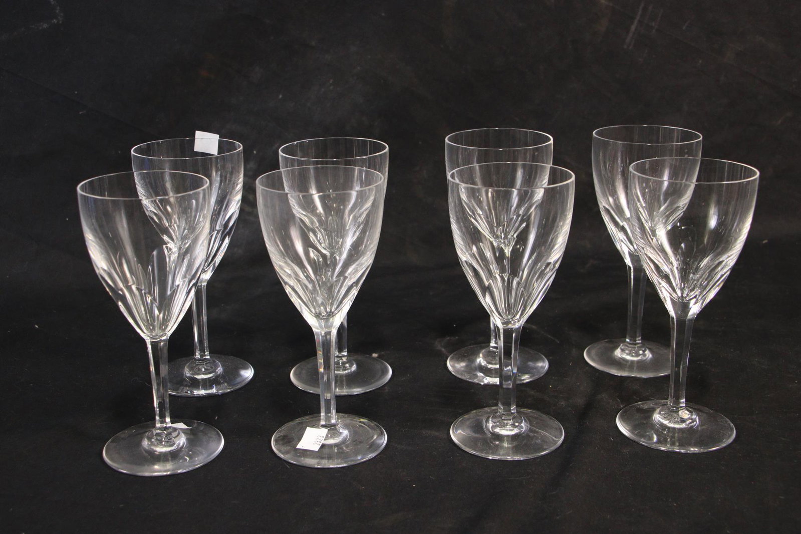 SET OF EIGHT BACCARAT WINE GOBLETS: SET OF EIGHT BACCARAT WINE GOBLETS. Height: 7.5 in. by Width: 3.25 in. by Depth: 3.25 in.