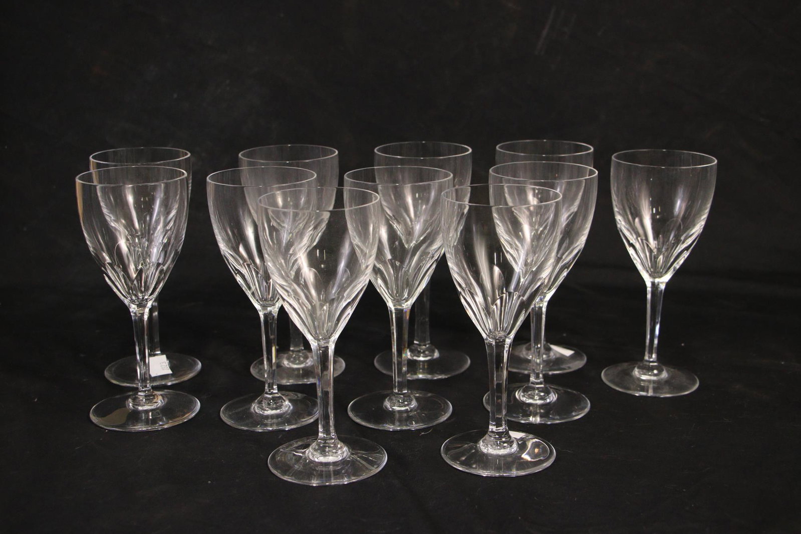 SET OF ELEVEN BACCARAT WINE GOBLETS: SET OF ELEVEN BACCARAT WINE GOBLETS. Height: 7 in. by Width: 3 in. by Depth: 3 in.
