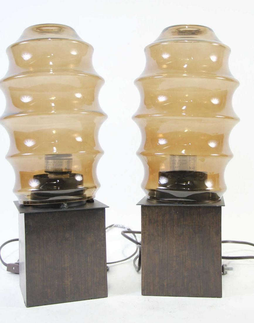 PAIR OF MID-CENTURY LAMPS WITH GLASS SHADES (1 of 4)