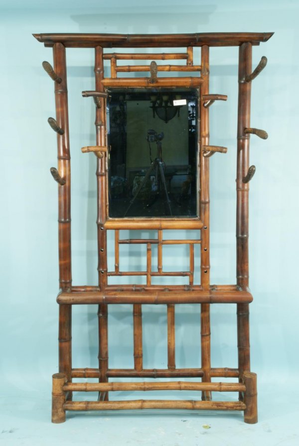 35 ANTIQUE BAMBOO HALL TREE WITH BEVELED MIRROR Oct 28, 2009 Lewis
