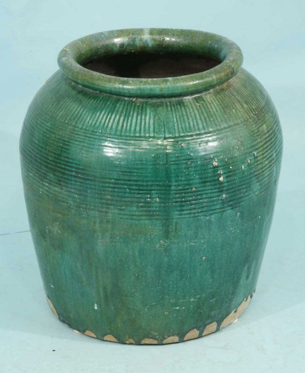 LARGE GREEN GLAZE CHINESE POT