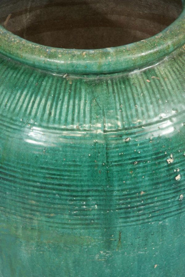 LARGE GREEN GLAZE CHINESE POT - 3