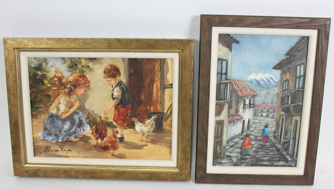 LOT OF TWO ELBE VAN ROOYEN OIL ON CANVAS PAINTINGS (1 of 3)