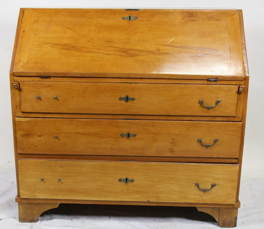 19th CENTURY MAPLE SLANT FRONT DESK (1 of 3)