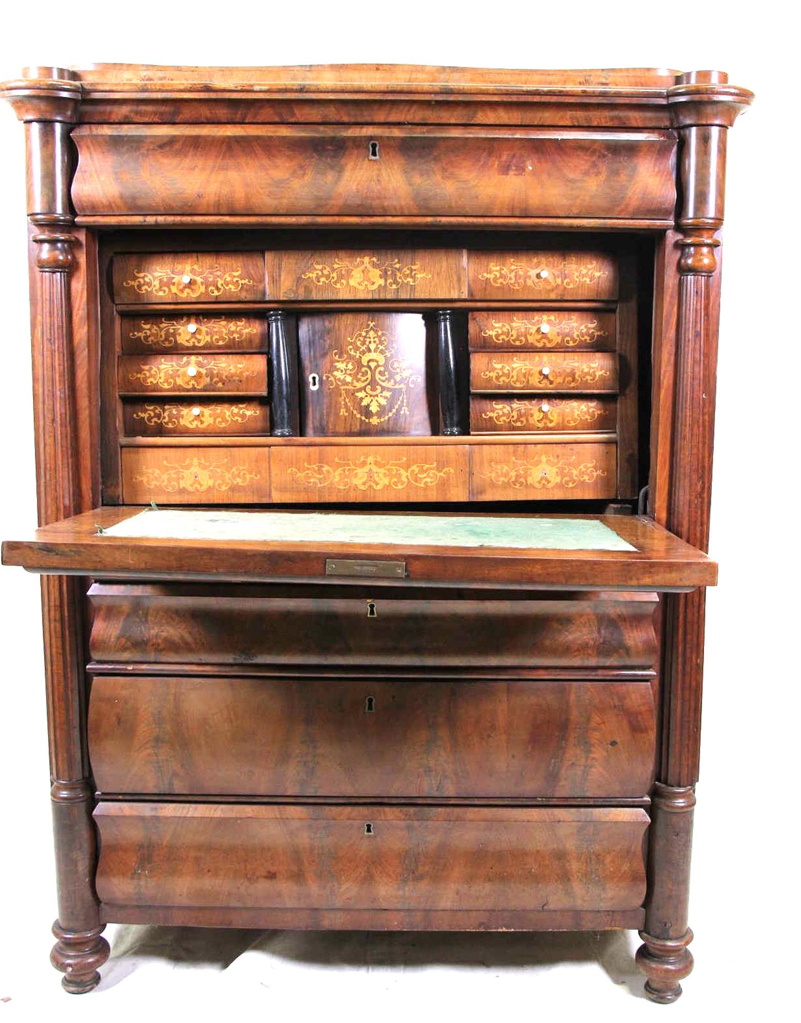 19th CENTURY SECRETARY WITH FOUR DRAWERS (1 of 4)
