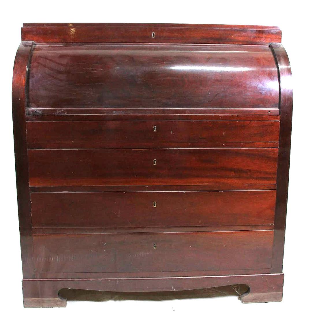 20th CENTURY BIEDERMEIER STYLE MAHOGANY DESK (1 of 5)