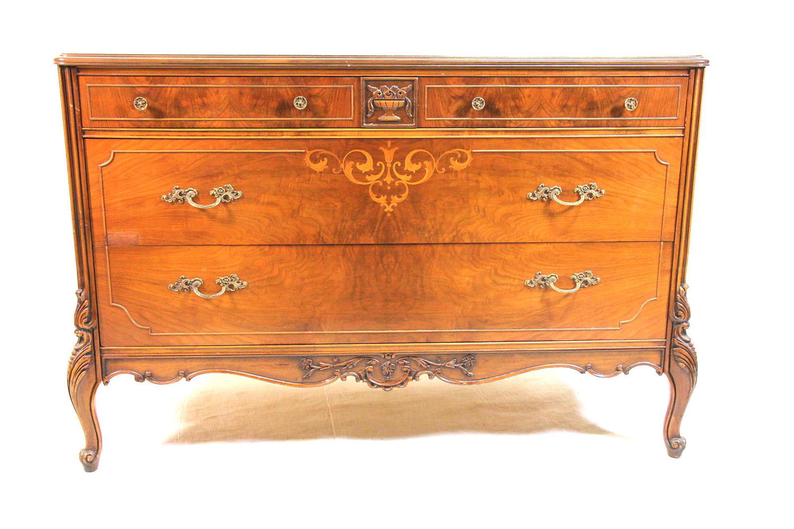 CIRCA 1920's FRENCH STYLE MAHOGANY INLAID SIDEBOAR (1 of 4)