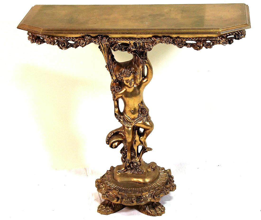 ITALIAN BAROQUE CARVED AND GILDED CONSOLE TABLE (1 of 5)