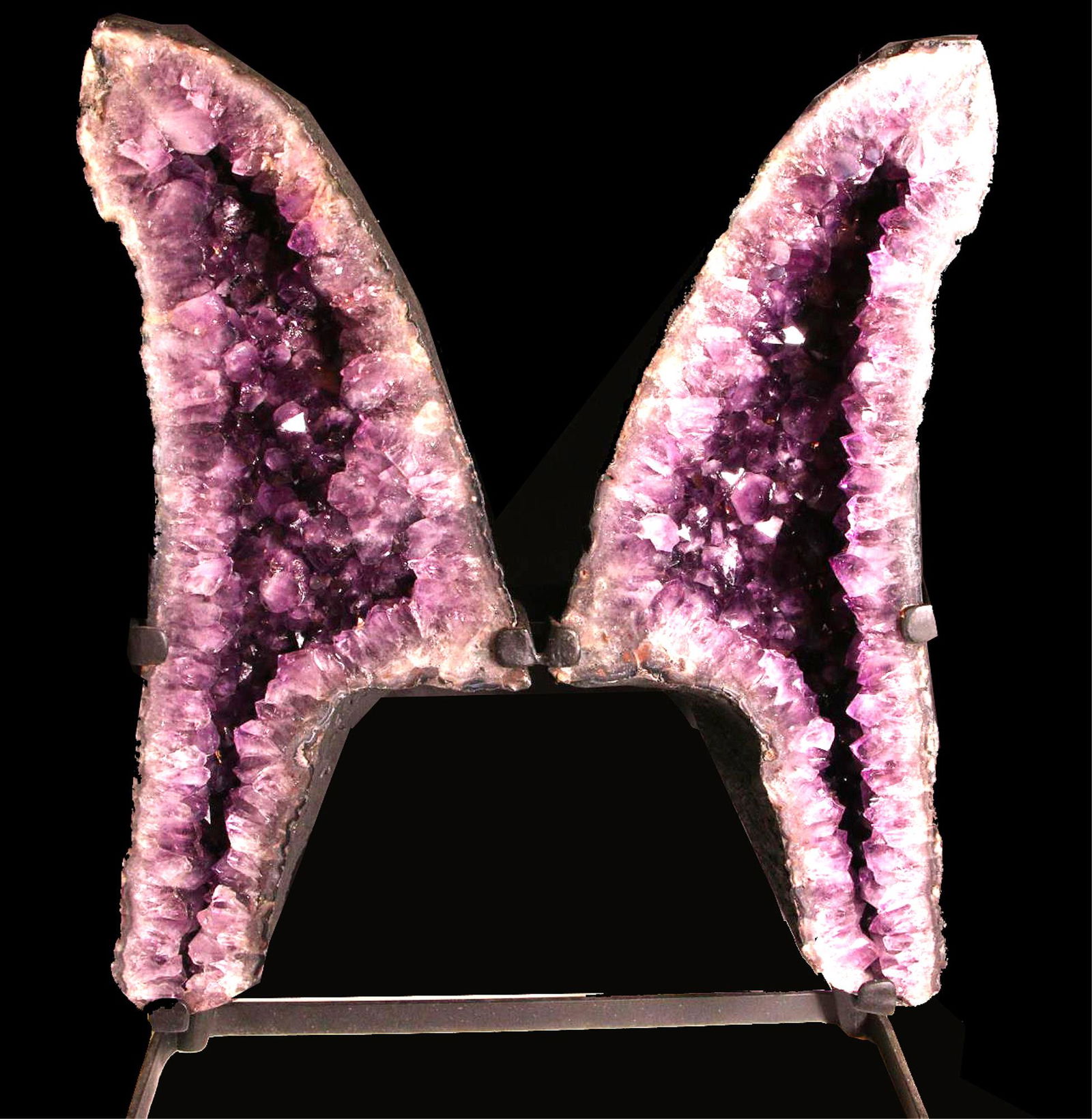 GIANT AMETHYST ANGEL WINGS ON CUSTOM STAND (1 of 5)
