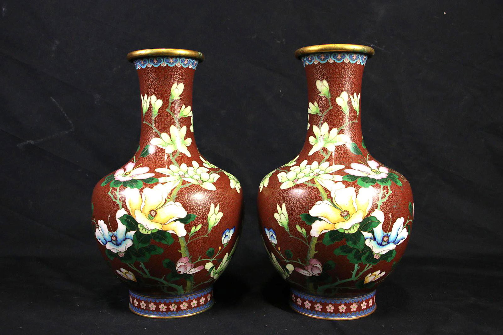 PAIR OF 19th CENTURY CLOISONNE VASES (1 of 14)