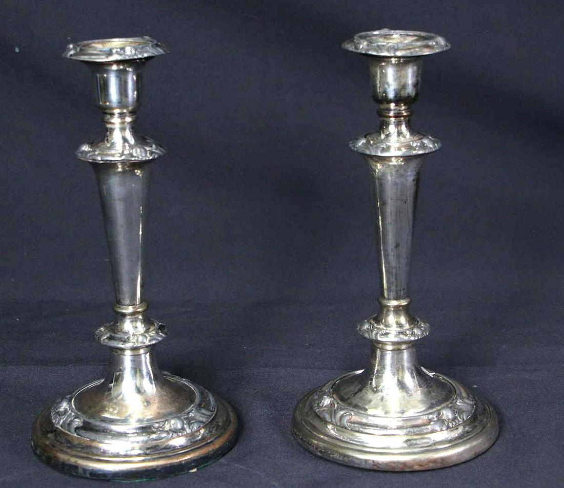 PAIR OF VINTAGE SILVER PLATED CANDLESTICKS (1 of 5)