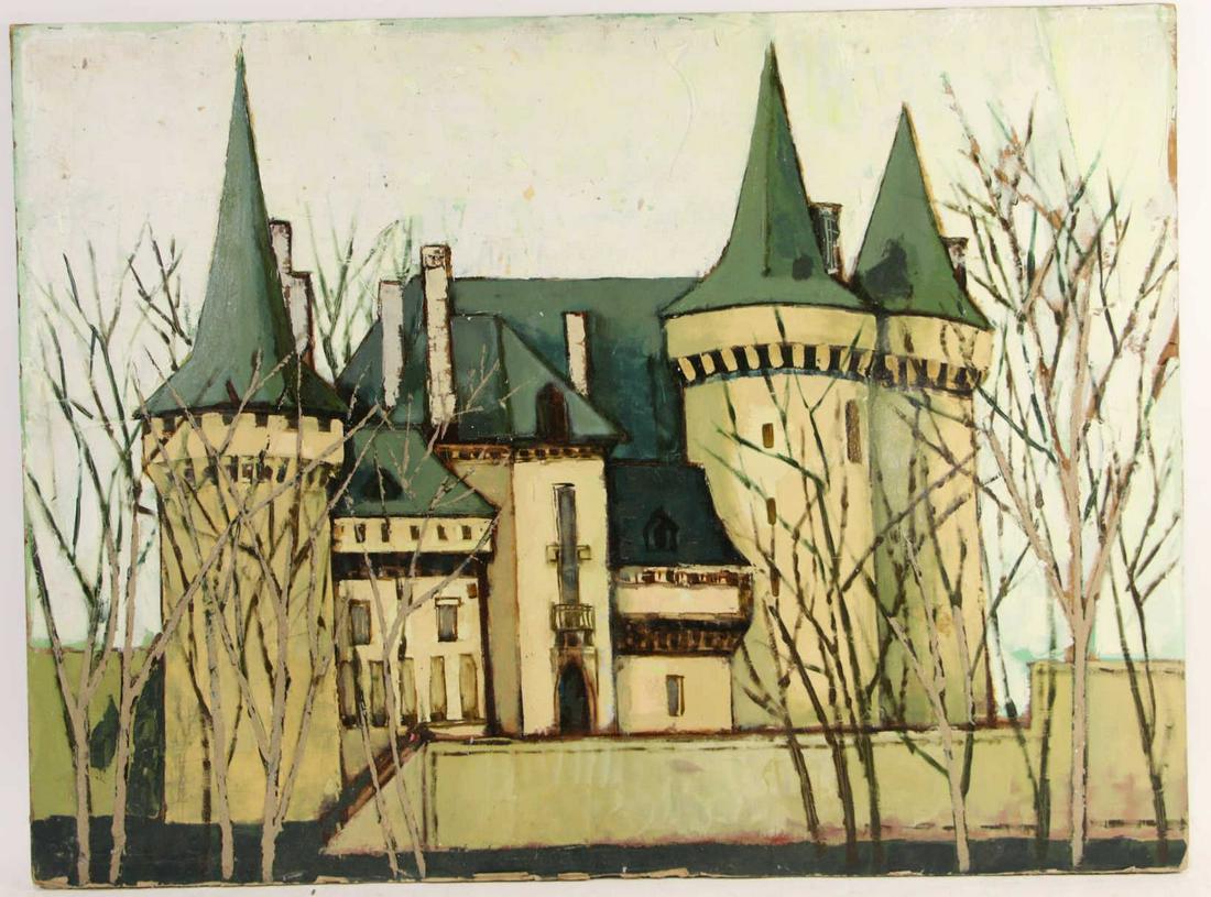 DAVID ADICKES "CHATEAU" OIL ON PLYWOOD (1 of 5)