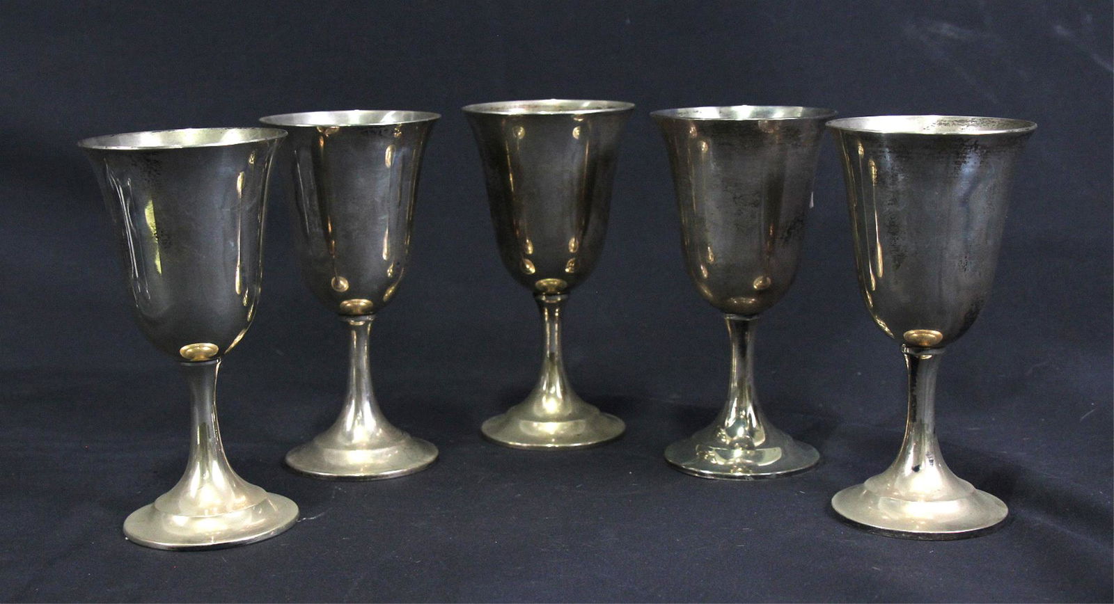 FIVE STERLING SILVER CHALICES (1 of 4)
