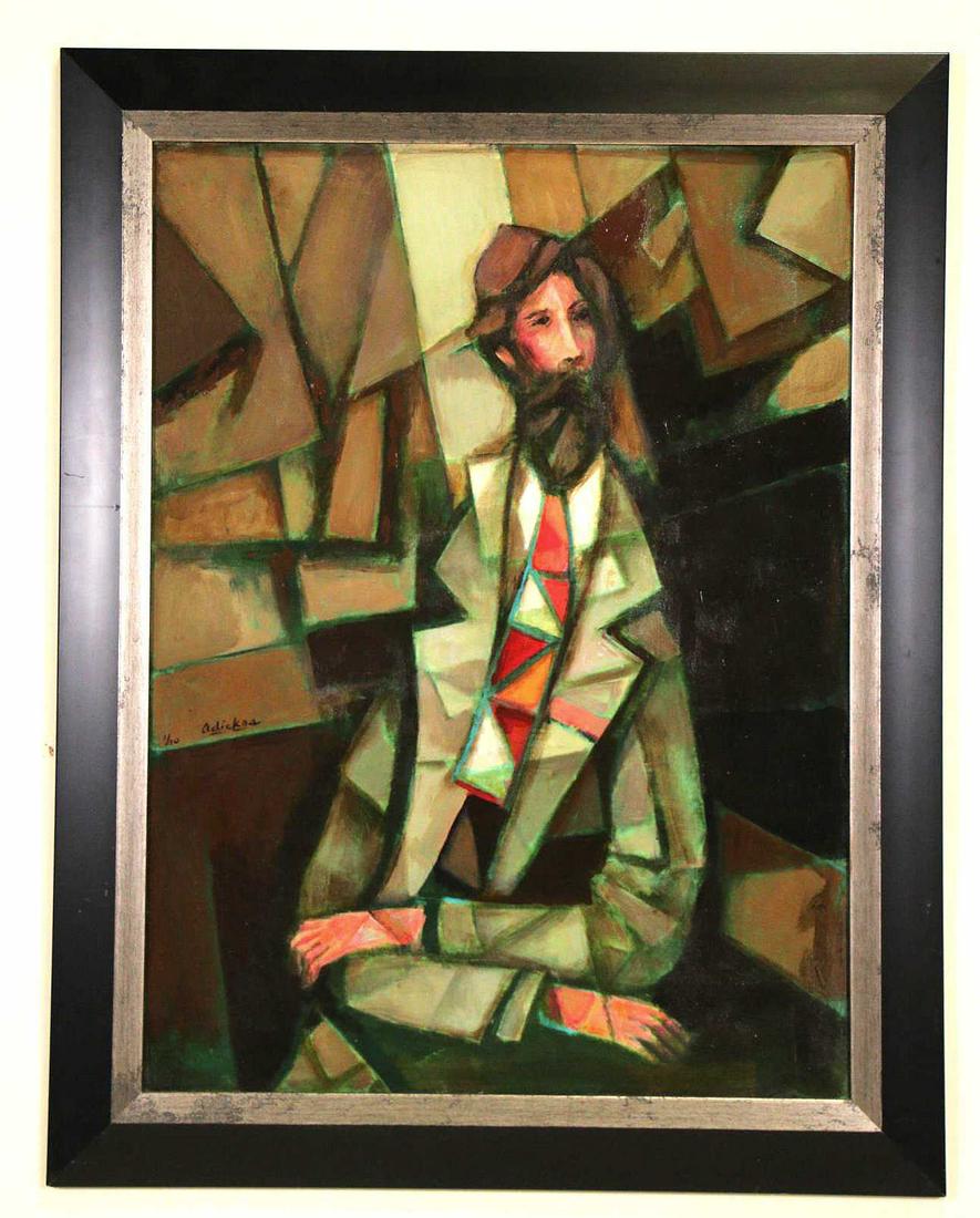 DAVID ADICKES "PHILOSPHER" ACRYLIC ON PANEL (1 of 9)