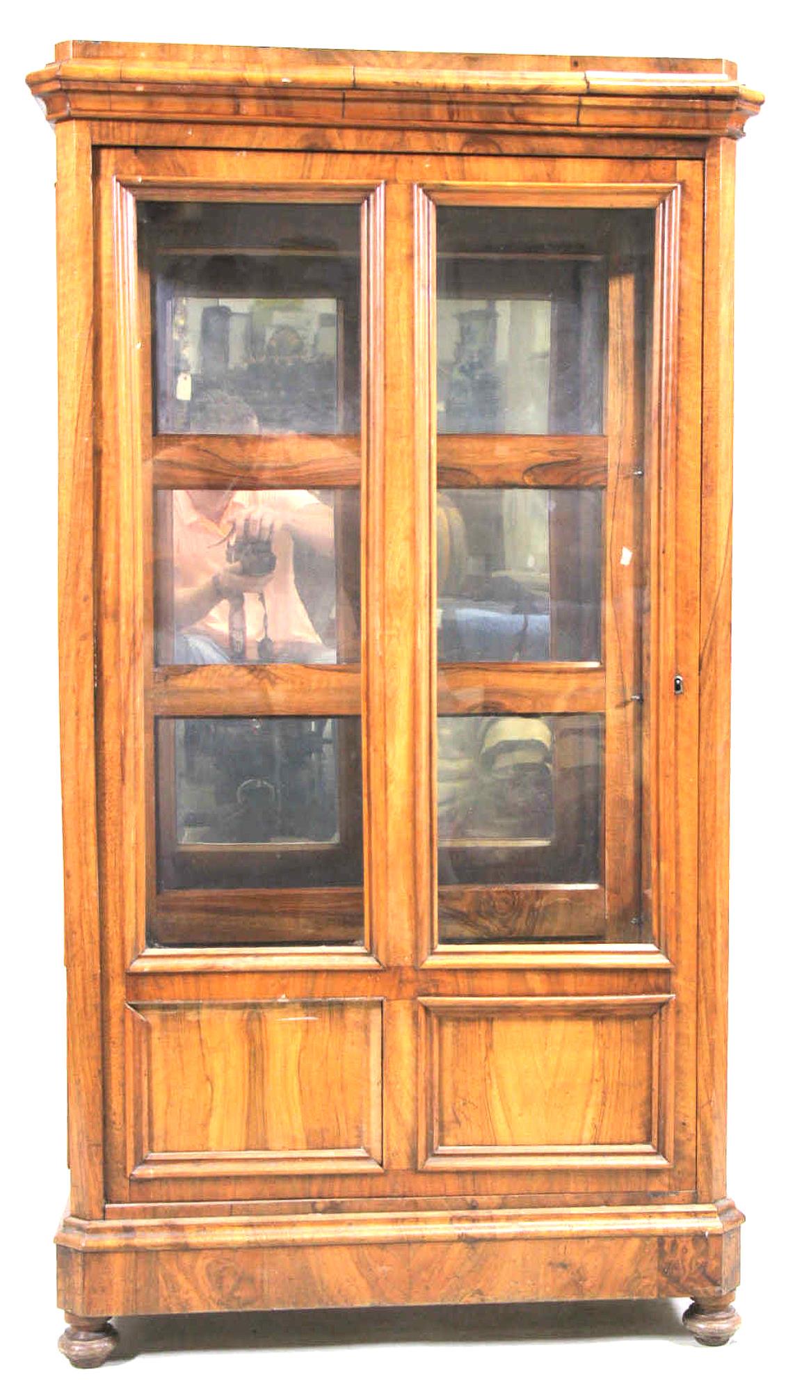 19th CENTURY BIEDERMEIER STYLE DISPLAY CABINET (1 of 4)