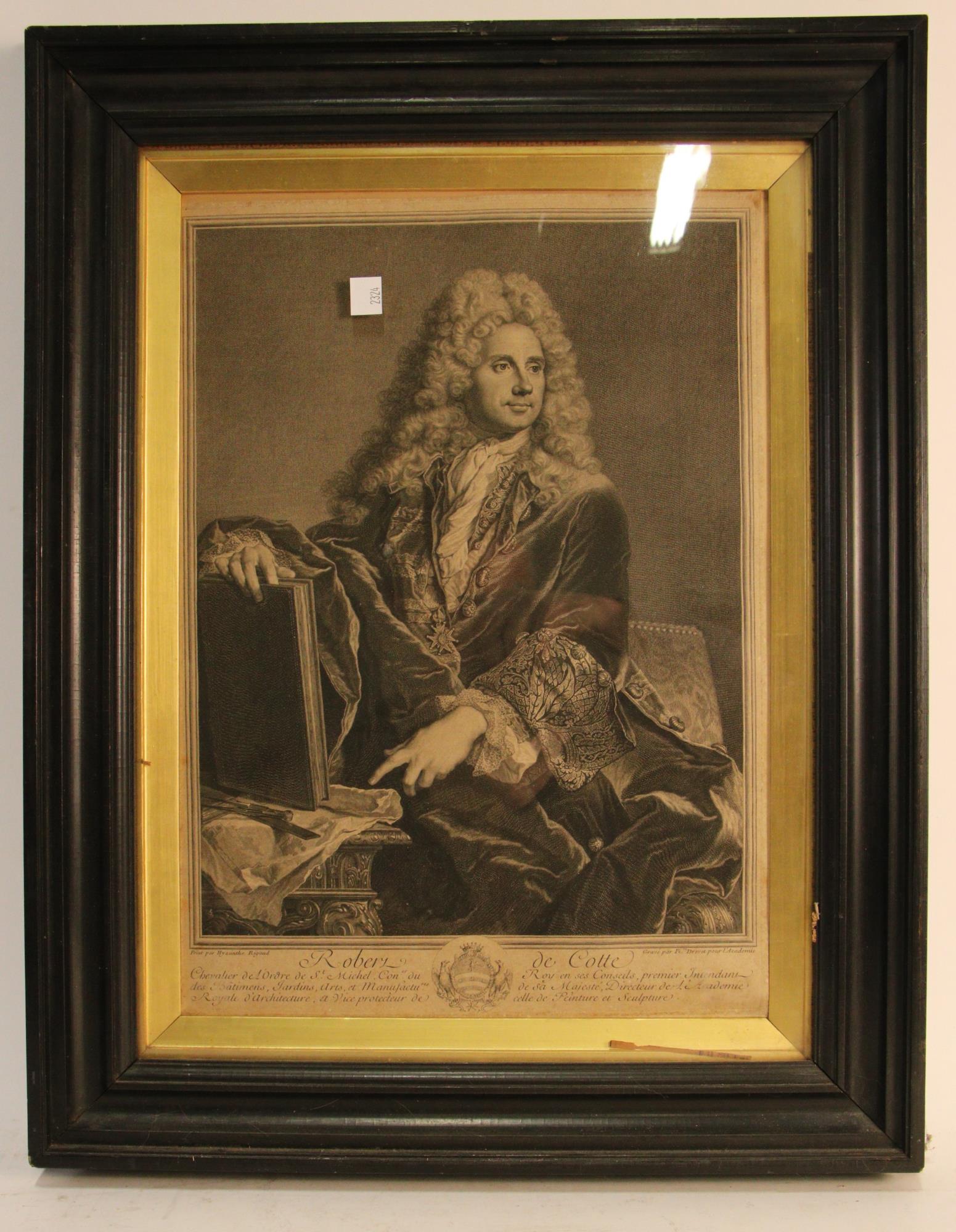 ROBERT DE COTTE ENGRAVING: ROBERT DE COTTE ENGRAVING. Height: 24 in. by Width: 18.5 in.