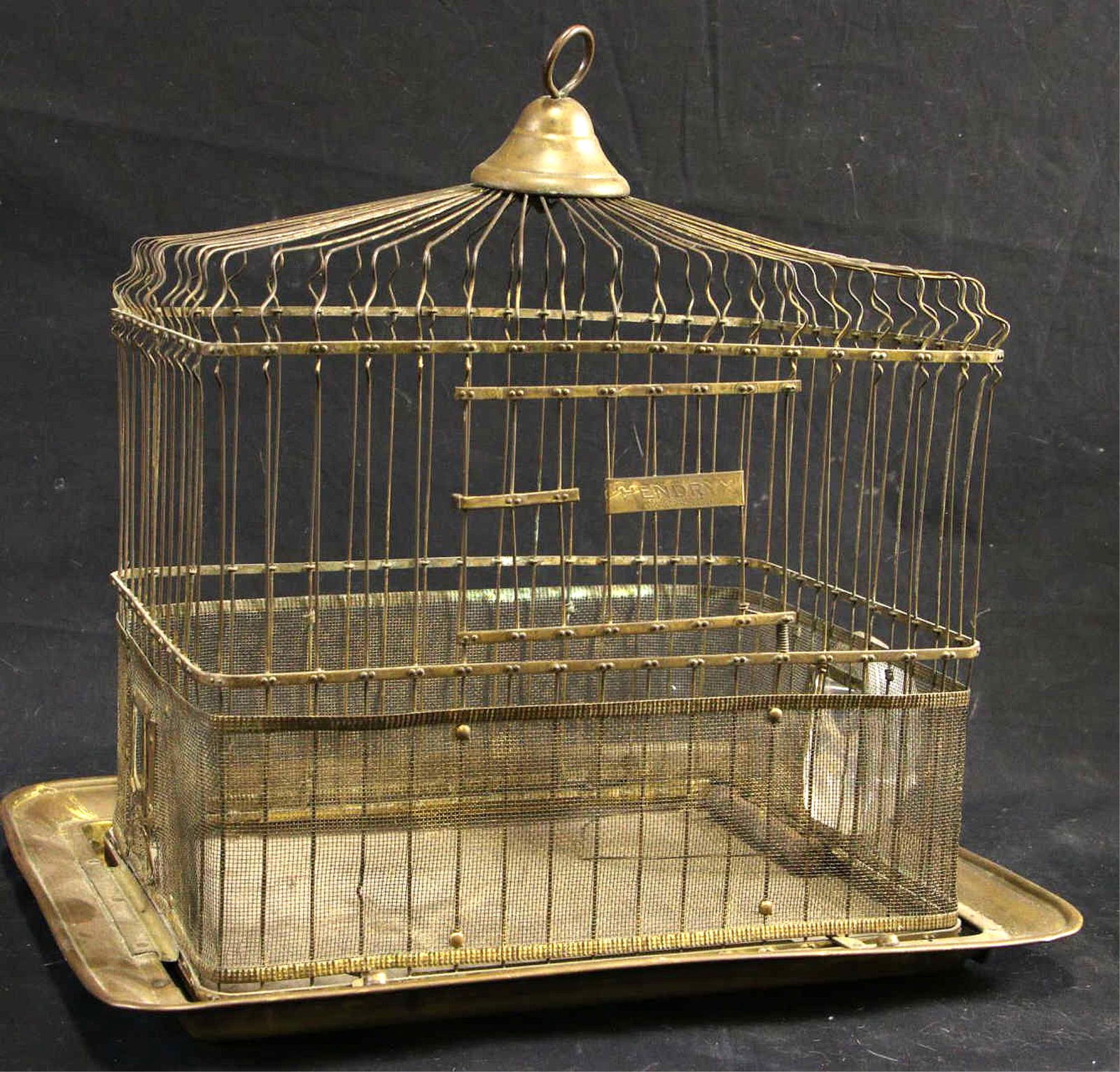 VINTAGE DECORATIVE BRASS BIRDCAGE (1 of 2)