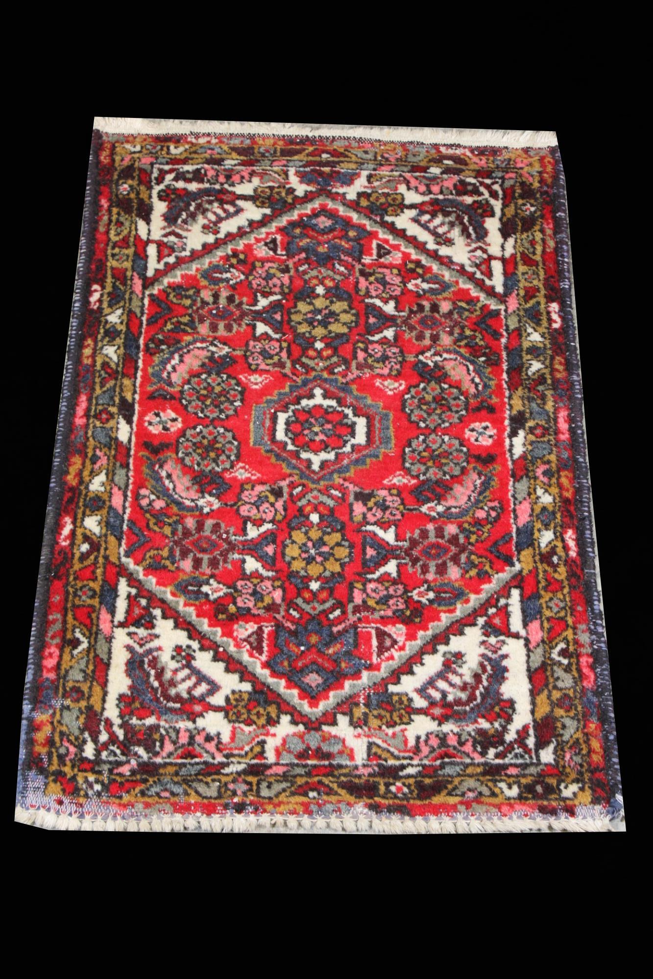 VINTAGE PERSIAN RUG (SOLD AS IS): VINTAGE PERSIAN RUG (SOLD AS IS) Height: 4 ft. 0 in. by Width: 2 ft. 7 in.