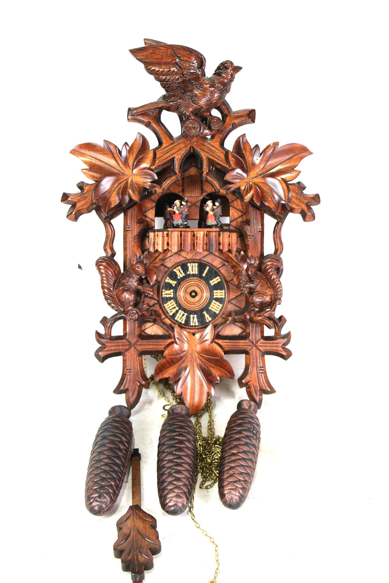 CARVED WOOD CUCKOO CLOCK (1 of 4)