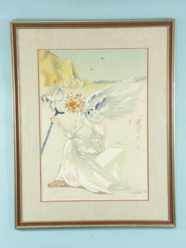 SALVADOR DALI "HELEN OF TROY" EDITION 162/350: SALVADOR DALI "HELEN OF TROY" EDITION NUMBER 162/350, COLOR LITHOGRAPH. FRAMED AND MATTED. Height: 29 in. by Width: 21 in.