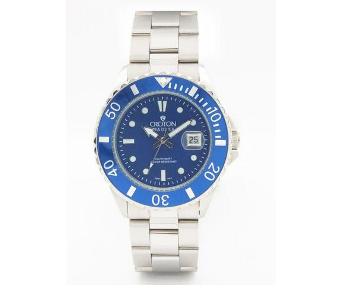 NEW CROTON SEADIVER 44MM 20ATM BLUE QUARTZ WATCH (1 of 2)