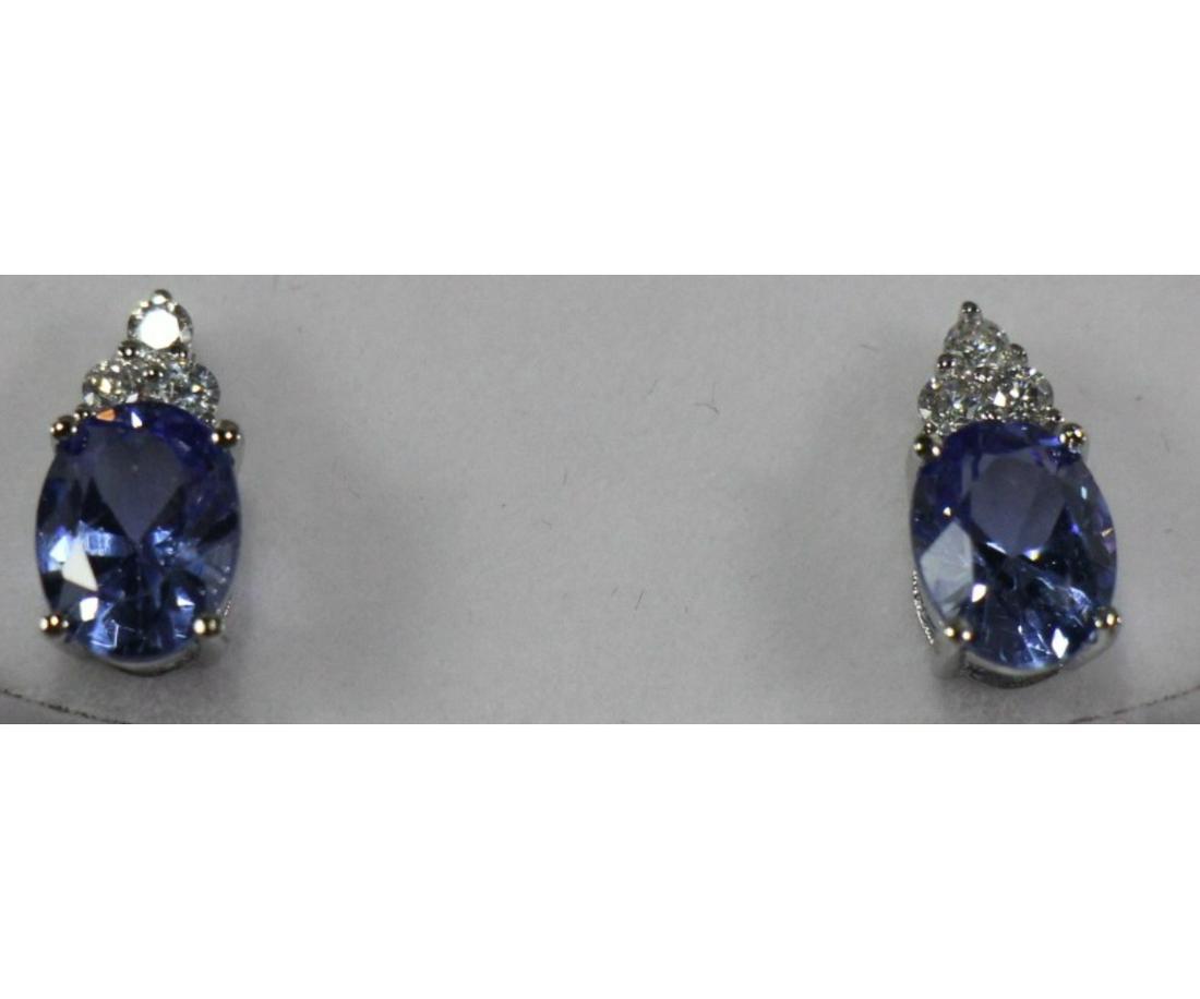 PAIR OF OVAL CUT TANZANITE DINNER EARRINGS (1 of 2)