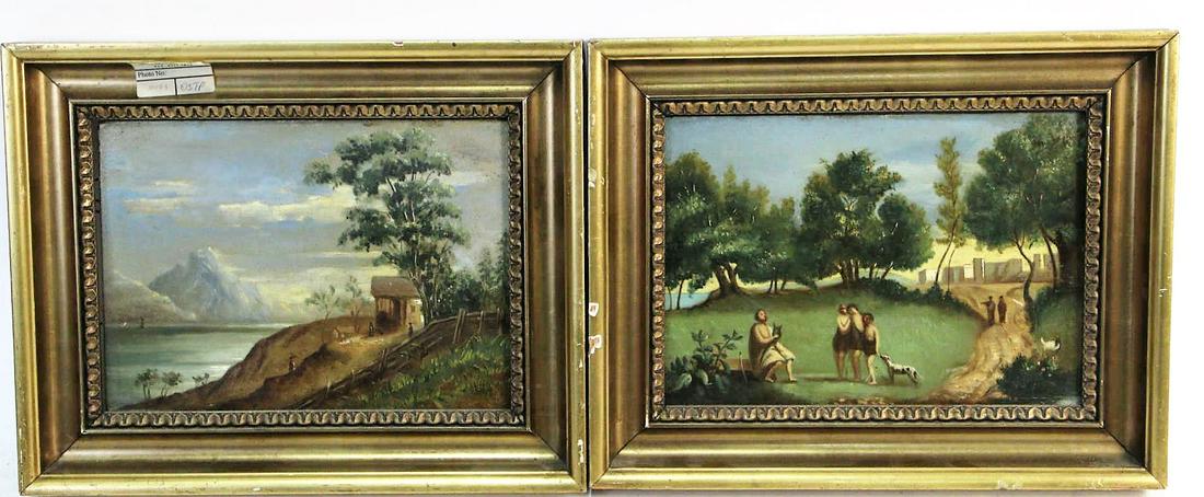 TWO 19th CENTURY EUROPEAN LANDSCAPE OIL PAINTINGS (1 of 2)