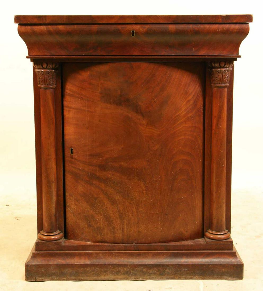 19th CENTURY BURLED MAHOGANY BEDSIDE CABINET (1 of 11)