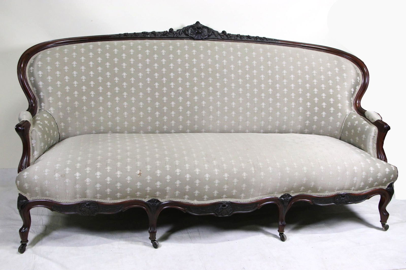 19th CENTURY FRENCH WELL CARVED WALNUT SOFA (1 of 5)