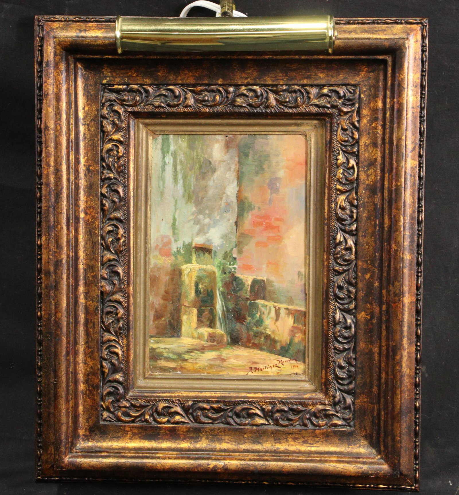 A. MARTINEZ RENDON 1916 MEXICO OIL PAINTING: A. MARTINEZ RENDON 1916 MEXICO OIL ON CANVAS PAINTING. Height: 18 in. by Width: 15 in.