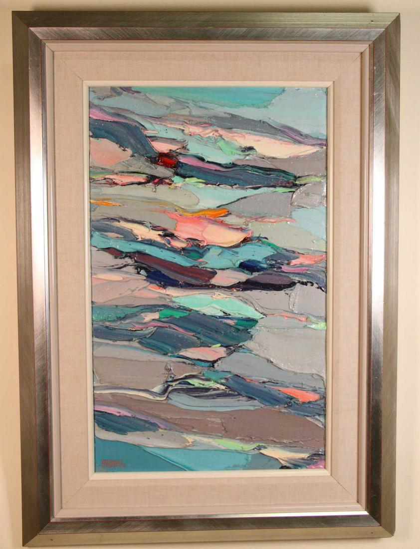 JIM RABBY ABSTRACT HEAVY IMPASTO ACRYLIC PAINTING (1 of 4)